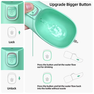 Wattabark Travel Dog Water Bottle — One-Handed Hydration for Hot Walks