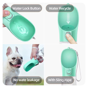 Wattabark Travel Dog Water Bottle — One-Handed Hydration for Hot Walks